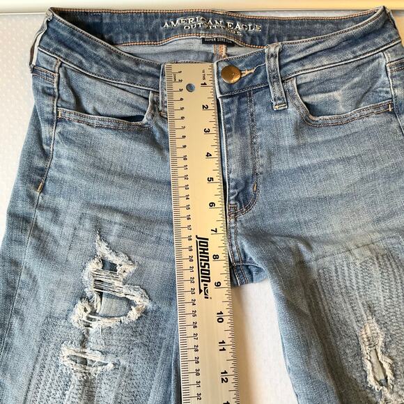 American Eagle Outfitters Women Skinny Jeans size 8 Short Blue Super Stretch - Picture 5 of 11